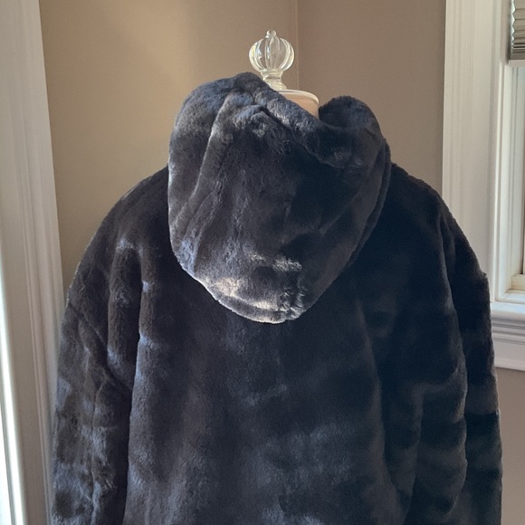 Zara Midnight Faux Fur Hooded Teddy Jacket - Picture 5 of 10